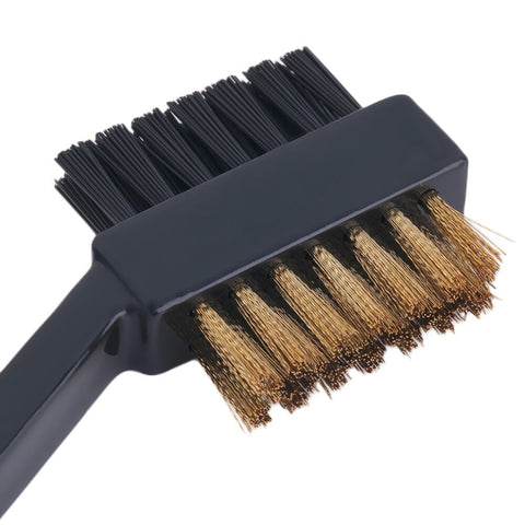 new 2 Sided Dual Bristles Brass Wires Golf Club Brush Groove Cleaner Kit Tool Black Useful Free Shipping