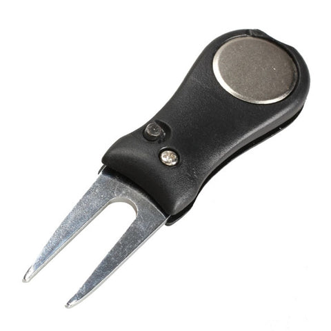 Outdoor Stainless Steel Golf Club Ball Putting Green Fork Divot Lawn Repair Switchblade Tool Golfer Kit Tool 7*2.8*1.3cm